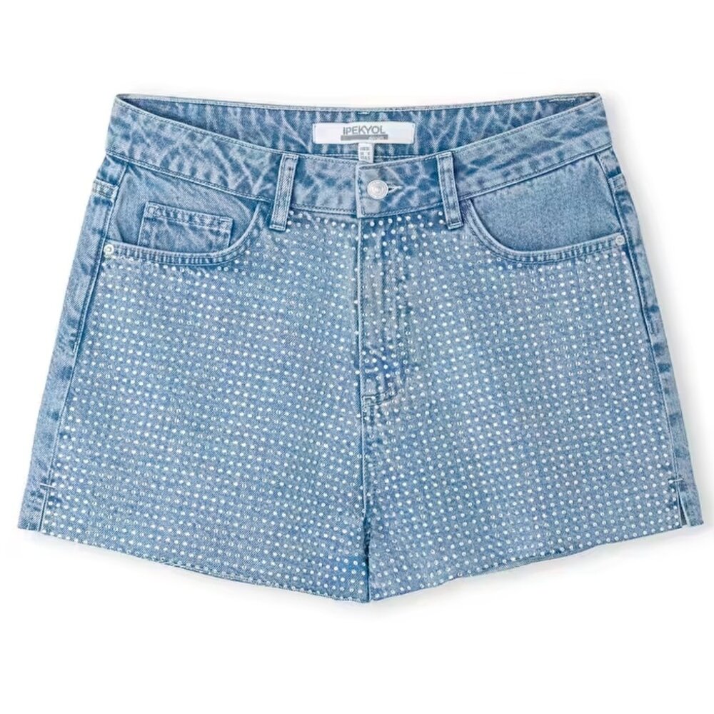 Blue denim shorts